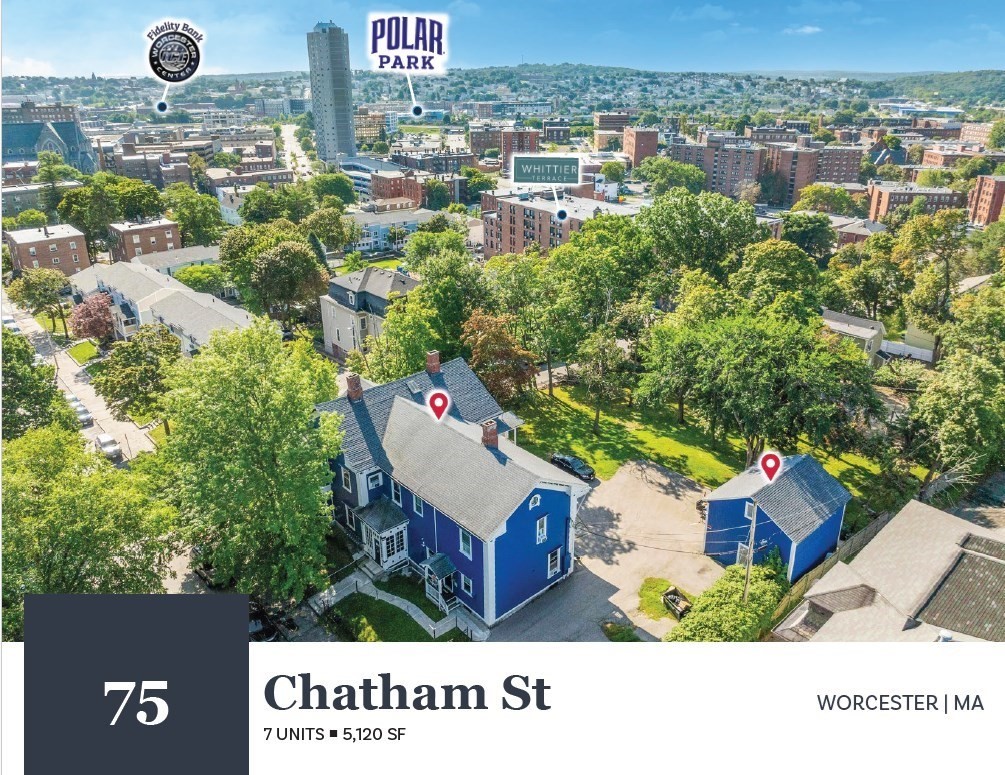 Multifamiliar de 8 quartos em 75 Chatham St, Worcester